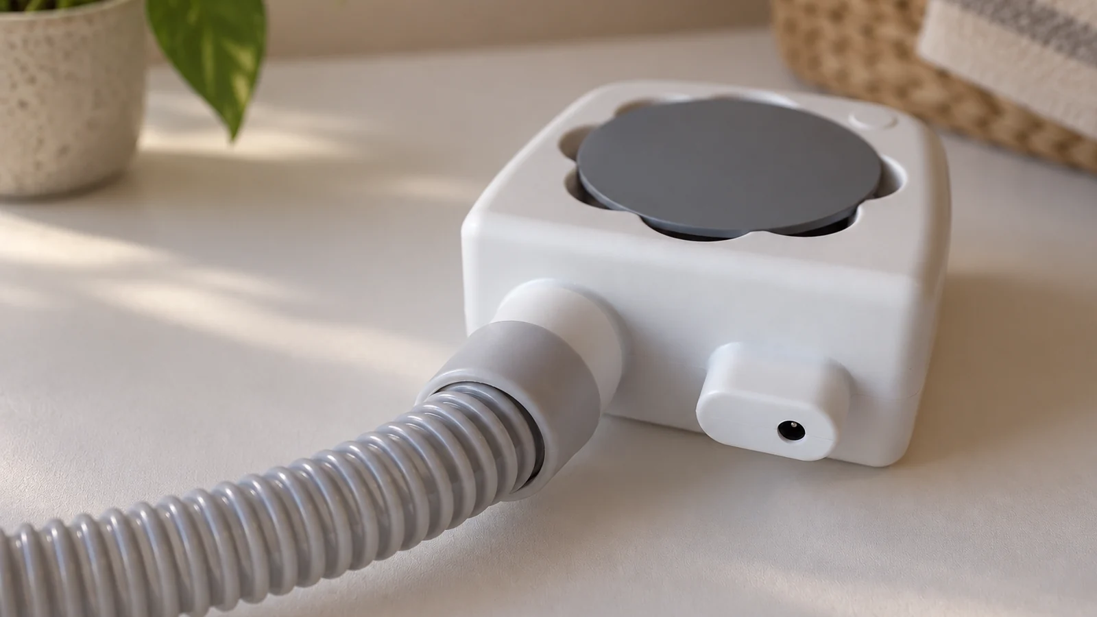 AirDry and CPAP hose in an illustrative after-wash setup
